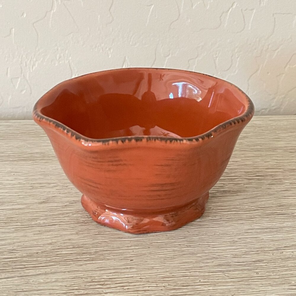 Tastefully Simple Dish Rust Color Ceramic Fluted - Picture 4 of 7
